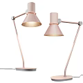 Modern Pink Desk Lamps With Adjustable Arms And Metallic Base For Home Office