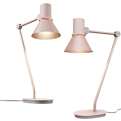 Modern Pink Desk Lamps With Adjustable Arms And Metallic Base For Home Office 3d model
