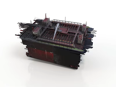 Industrial Construction Equipment With Metal Frame And Structural Components 3d model