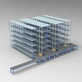 Display Shelving Units with Multiple Layers Metal Frame and Conveyor System Design 3d model