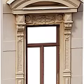 Decorative Casement Window With Ornate Carved Frame And Architectural Exterior Details