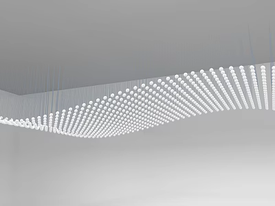 Contemporary Modern Chandelier With Wave Shaped LED Light Beads For Interior Ceiling Design 3d model