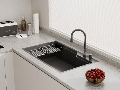 Modern cabinet sink vegetable basin large single tank model