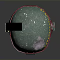 Detailed Boba Fett Helmet With Green Red Paint And Weathered Surface Design