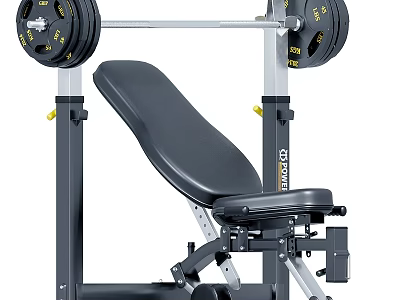 Sports Equipment Barbell Weight Bench Press Rack With Adjustable Seat For Strength Training 3d model