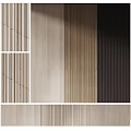 Textured Vertical Stripe Wall Decor In Beige Brown And Dark Brown Tones 3d model