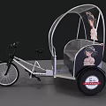 Modern Three Wheeled Bike With Transparent Canopy And Female Figure Decoration