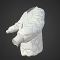 White Quilted Jacket With Open Front And Quilted Pattern Design 3d model