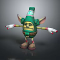 Game Movie Character With Green Snowflake Hat Large Ears Yellow Body And Outstretched Hands