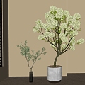 Modern Green Plant Potted Wood Hydrangea Landscape Bonsai 3d model