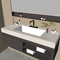 Modern Bathroom Cabinet Bathroom Counter Basin Bathroom Decoration Mirror Cabinet Sink 3d model