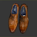 Classic Brown Leather Dress Shoes With Lace Up Brogue Details And Elegant Design