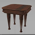 Classic Style Square Top Wooden Table With Carved Details And Decorative Legs