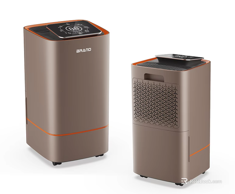 BMC Two Brown Daily Electrical Appliances With Modern Design And Orange Accents 3d model 