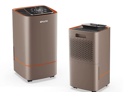 BMC Two Brown Daily Electrical Appliances With Modern Design And Orange Accents 3d model