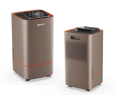 BMC Two Brown Daily Electrical Appliances With Modern Design And Orange Accents 3d model