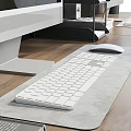 Modern Office Desk Interior With Ergonomic Chairs Computer Monitors And Green Plants
