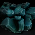 Teal Colored Natural Stone Pile With Smooth Texture And Decorative Look