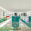 Well Organized Specialty Store Interior With Shelves Displaying Various Products And Green Cylindrical Stand