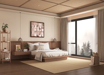 Guest Room Bedroom Hotel 3d model