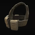 Game Movie Character Wearing Brown Military Style Tactical Vest With Multiple Pockets And Thick Straps