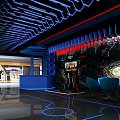Phantom Starry Sky Futuristic Indoor Playground With VR Gaming Seats And Neon Lighting