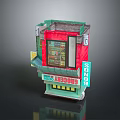 Vintage Red Green Vending Machine Model Equipment With The Alegory Sign