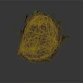 Natural Bird Nest Structure Made Of Twigs With Small Green Leaf On White Background