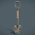 Sturdy Hardware Tool Shovel With Metal Blade And Wooden Handle For Gardening Use