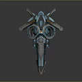 Futuristic Teal And Gray Sci Fi Equipment With Circular Rings And Mechanical Arms