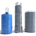 Industrial equipment sealed tank fermentation tank industrial facilities water tower 3d model