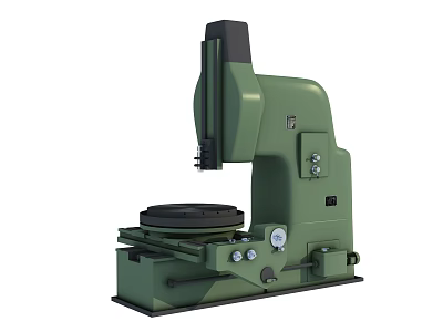 Green Vertical Industrial Equipment With Control Panel Measuring Dial And Base 3d model