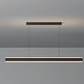 Modern Linear Pendant Light With Black Frame And LED Illumination Design 3d model