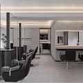 Modern Sleek Minimalist Hair Beauty Salon Interior With Comfortable Chairs And Professional Styling Stations