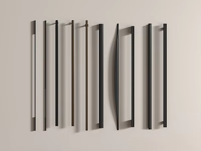 Modern Cabinet And Drawer Handles With Various Metal Black Brown Designs 3d model