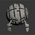 Spherical Space Probe With Metallic Surface And Gold Patterned Landing Support Legs