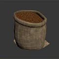 Burlap Sack Filled With Red Beans As Everyday Household Storage Item