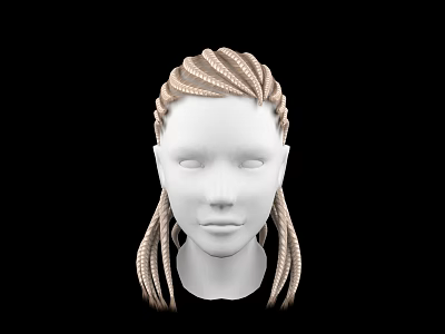 Game and Movie Character With Intricate Golden Braided Hairstyle Design 3d model