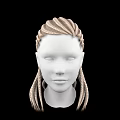 Game and Movie Character With Intricate Golden Braided Hairstyle Design