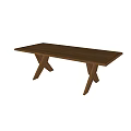 Modern Wooden Dining Table With Crossed X Shaped Legs And Smooth Surface 3d model