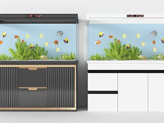 Light Luxury Fish Tank Fish Tank Combination 3d model