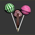 Assorted Colorful Desserts Display Featuring Lollipops Chocolate Bar And Chocolate Strawberry Ice Cream