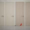 Modern Light Colored Swing Doors With Sleek Metal Handles For Contemporary Interior