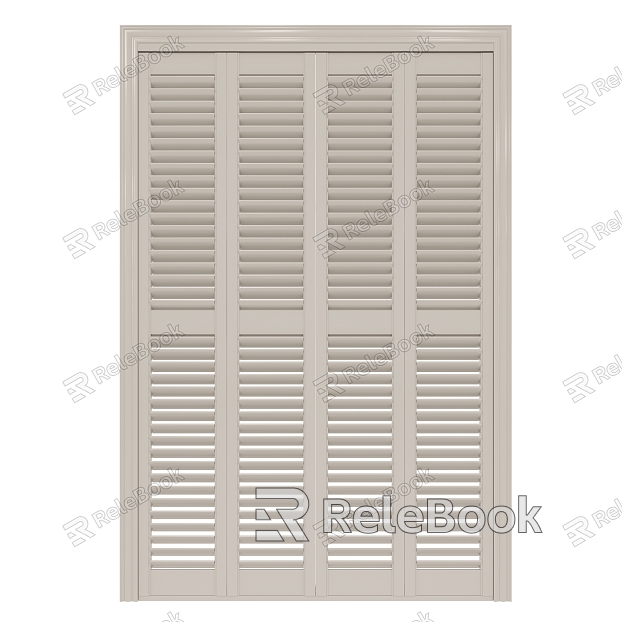 shutters solid wood bedroom floor-to-ceiling windows model