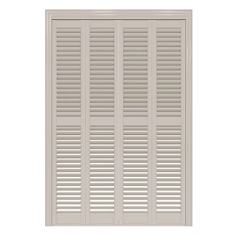 shutters solid wood bedroom floor-to-ceiling windows 3d model
