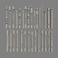 Various Decorative Baluster Designs With Different Styles And Ornate Details 3d model
