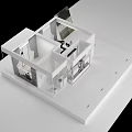 Modern Commercial Equipment Layout In Architectural Model With Interior Design Elements 3d model