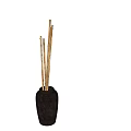 Elegant Black Vase With Tall Bamboo Sticks For Modern Home Decoration