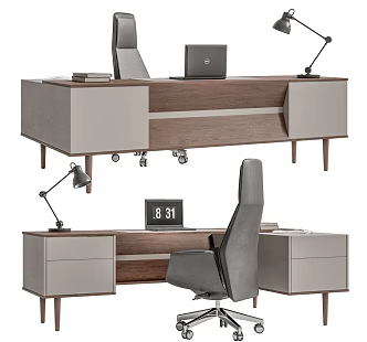 Modern office desk and chair office desk and chair combination 3d model
