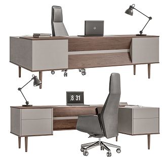 Modern office desk and chair office desk and chair combination 3d model